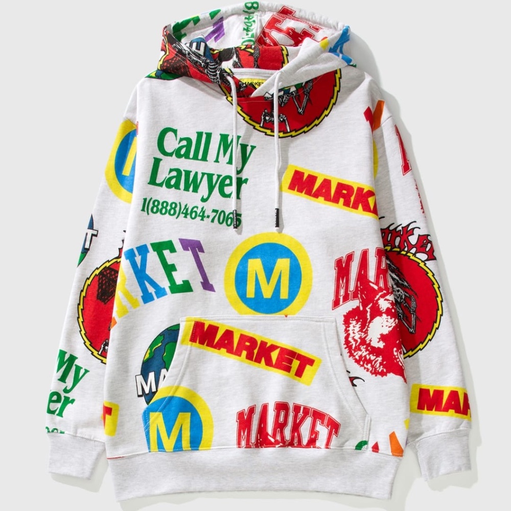 Chinatown Market AOP All Over Print Logo Hoodie Sweatshirt